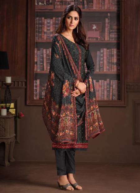 Green Colour Fancy Designer Festive Wear Chinnon Embroidery Work Salwar Suit Collection 4783